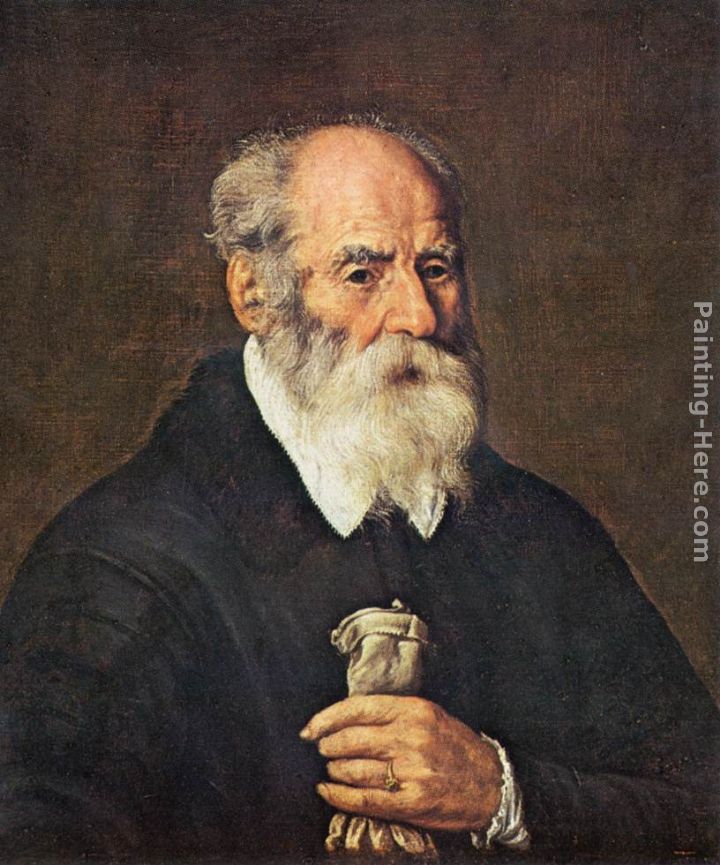 Portrait of an Old Man with Gloves painting - Marcantonio Bassetti Portrait of an Old Man with Gloves art painting